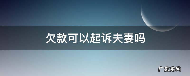 欠款可以起诉夫妻吗 欠钱可以夫妻一起起诉吗