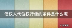 债权人代位权行使的条件是什么呢 债权人代位权行使的条件是什么呢怎么写