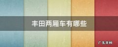 丰田两厢车有哪些 丰田两厢车有哪些 女士