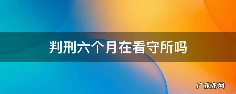判六个月是在看守所吗 判刑六个月在看守所吗