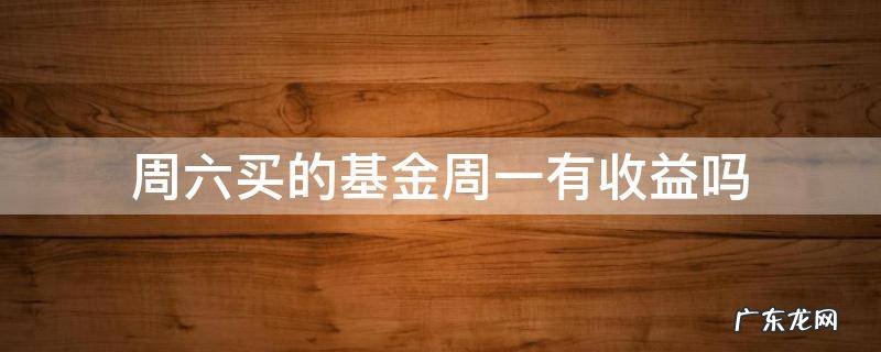 周六买的基金周一有收益吗 周六买的基金周几有收益
