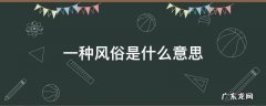 一种风俗是什么意思 风俗是什么意思啊