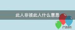 彼人非此人的意思 此人非彼此人什么意思