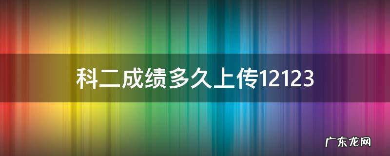 科二成绩多久上传12123 科二成绩多久上传交管平台