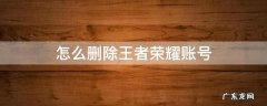 怎么删除王者荣耀账号 怎么删除王者荣耀账号角色