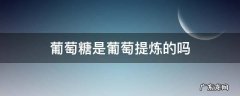 葡萄糖是葡萄提炼的吗 葡萄糖是从葡萄里提取出来的吗