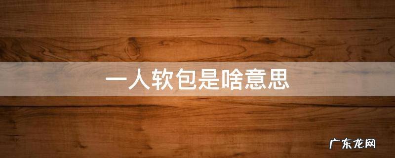 一人软包是啥意思 一人软包百度百科