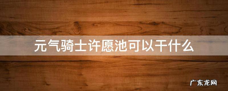 元气骑士许愿池可以干什么 元气骑士大厅许愿池可以干什么