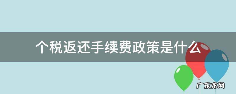 个税返还手续费政策是什么 个税手续费返还使用政策