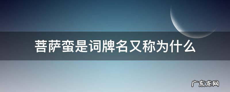 菩萨蛮是词牌名又称为什么 蛮菩萨是不是词牌名