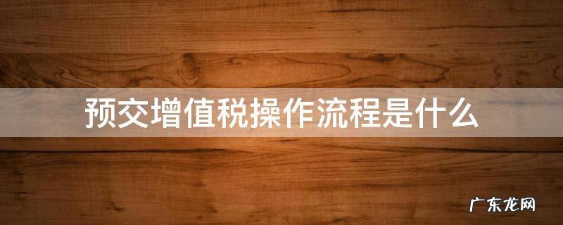 预交增值税操作流程是什么 预交税款流程
