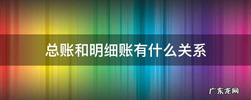 总账和明细账有什么关系 总账与明细账有什么关系