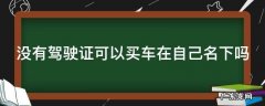 上海没有驾驶证可以买车在自己名下吗 没有驾驶证可以买车在自己名下吗