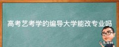 编导类艺考上大学可以自己选择专业吗? 高考艺考学的编导大学能改专业吗