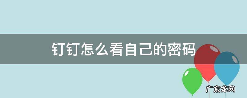 钉钉怎么看自己的密码 钉钉在哪里看自己的密码