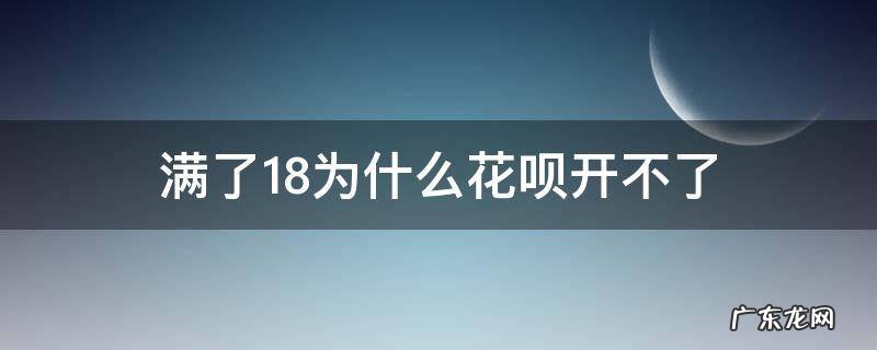 为什么我满18开不了花呗 满了18为什么花呗开不了