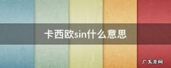 卡西欧sin什么意思 卡西欧sin什么意思啊