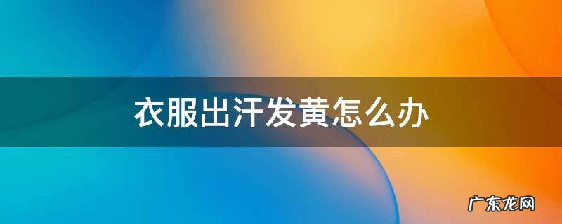 衣服出了汗发黄怎么洗 衣服出汗发黄怎么办