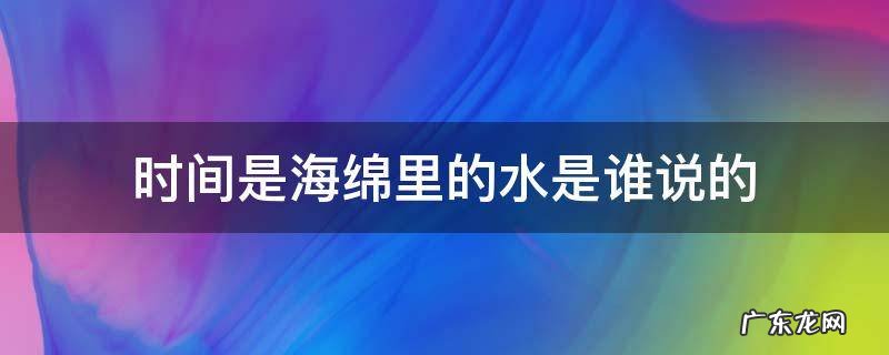时间是海绵里的水是谁说的 时间就像海绵里的水