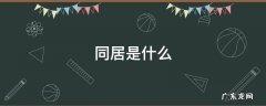 同居是什么 同居是什么概念