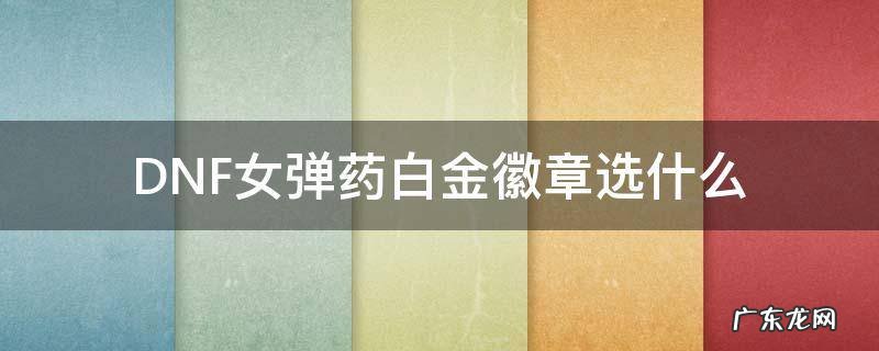 DNF女弹药白金徽章选什么 dnf女弹药毕业白金徽章