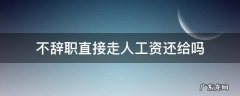 不提出辞职就走人的,应不应该给工资 不辞职直接走人工资还给吗
