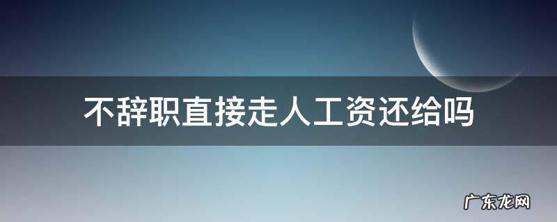 不提出辞职就走人的,应不应该给工资 不辞职直接走人工资还给吗