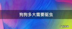 狗狗多大才能驱虫 狗狗多大需要驱虫