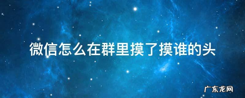 微信怎么在群里摸了摸谁的头 微信群里摸摸头怎么弄