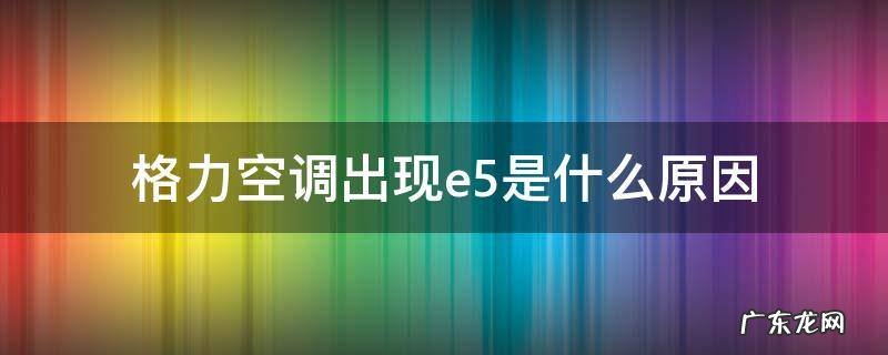 格力空调出现e5是什么原因 格力空调出现e5是什么原因视频