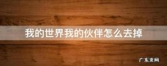 我的世界我的伙伴怎么去掉 我的世界我的伙伴如何去掉
