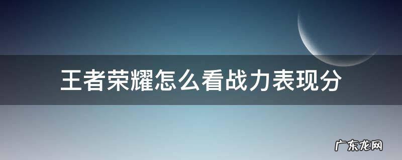 王者荣耀怎么看战力表现分 王者荣耀怎么看战力表现分满没满