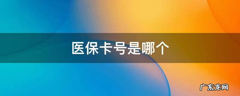 医保卡号是哪个数字 医保卡号是哪个