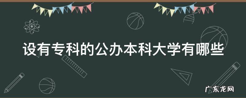 设有专科的公办本科大学有哪些学校 设有专科的公办本科大学有哪些