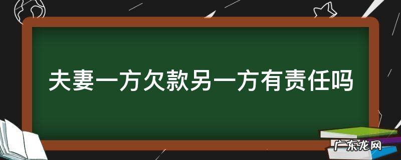 夫妻双方一方欠款 夫妻一方欠款另一方有责任吗