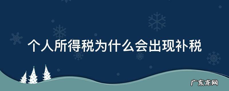 个人所得税为什么会出现补税 个人所得税为什么会存在补税