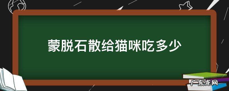 蒙脱石散给猫咪吃多少 蒙脱石散给猫吃的剂量