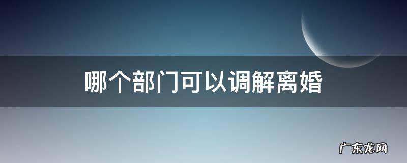 离婚调解在哪里调解 哪个部门可以调解离婚
