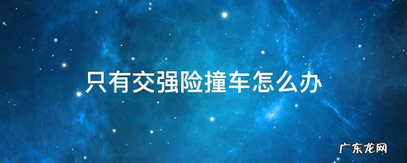 只有交强险撞人怎么办 只有交强险撞车怎么办