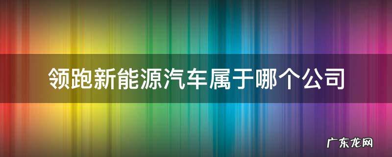 领跑新能源汽车属于哪个公司 领跑新能源汽车属于哪个公司是自主品牌吗