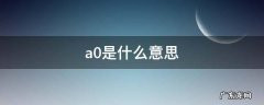 电脑a0是什么意思 a0是什么意思