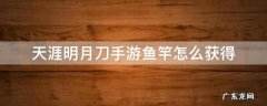 天涯明月刀手游鱼竿怎么获得 天涯明月刀手游竹鱼竿怎么获得