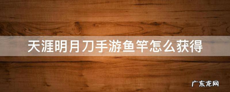 天涯明月刀手游鱼竿怎么获得 天涯明月刀手游竹鱼竿怎么获得