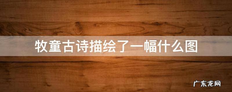 牧童古诗描绘了一幅什么图 所见这首古诗刻画了一个什么的牧童