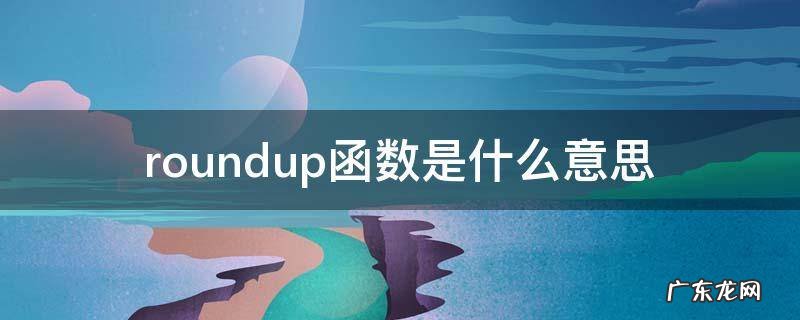roundup函数的用法 roundup函数是什么意思