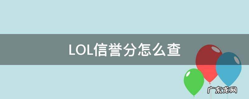 lol信誉分怎么查不了 LOL信誉分怎么查