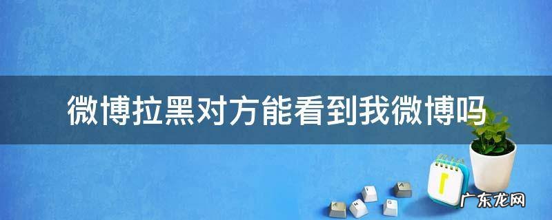 微博拉黑对方还能看见我的微博吗 微博拉黑对方能看到我微博吗