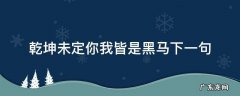 乾坤未定你我皆是黑马下一句搞笑 乾坤未定你我皆是黑马下一句