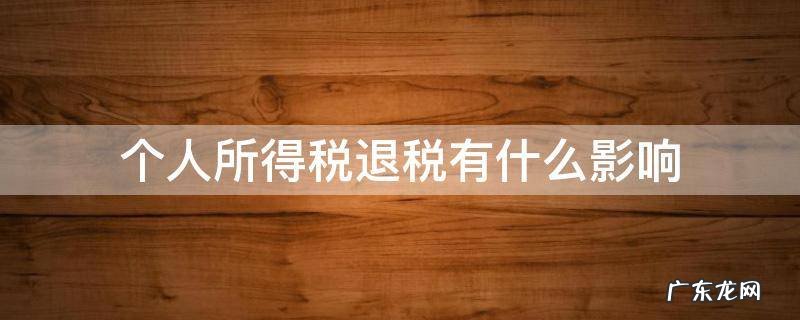 个人所得税退税有什么影响 个人所得税退税有什么影响为什么会产生退税