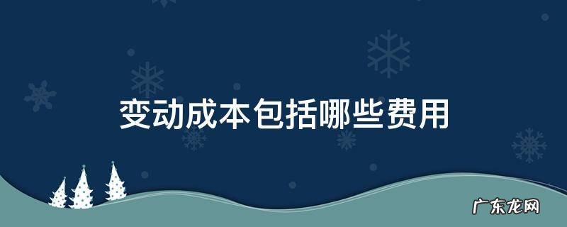 产品变动成本包括哪些费用 变动成本包括哪些费用
